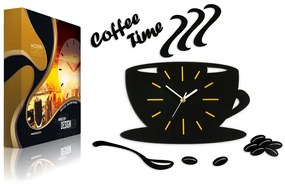 Nástenné hodiny Satin cup čierno-žlté