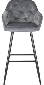 Barová stolička ANDY – sivý velúr