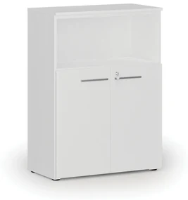 Kombinovaná kancelárska skriňa PRIMO WHITE, 1087 x 800 x 420 mm, biela
