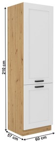 Vysoká skrinka Lesana 2 (dub artisan + biela) . Vlastná spoľahlivá doprava až k Vám domov. 1116410
