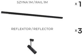 Zuma Line 3556 - Bodové svietidlo do lištového systému LISA 3xGU10/35W/230V čierna