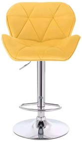 LuxuryForm DESIGN Barová stolička MILANO VELUR na striebornom tanier - žltá