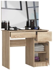Toaletný stolík so zrkadlom CLP P-2/SL 900x600 pravý, dub sonoma