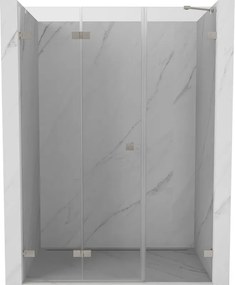 Mexen Lunar-F, ľavé sklápacie sprchové dvere 145 cm, 8mm číre sklo, oceľový profil, 836S-145-050-97-00-L