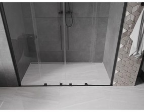Mexen Velar Duo, posuvné dvere do otvoru 180x200 cm, 8mm číre sklo, čierna matná, 871-180-000-02-70