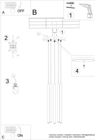 Sollux SL.1270 - Luster na lanku PASTELO 5xG9/8W/230V drevo