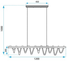 Toolight Toolight, LED stropné svietidlo 120cm 30W 4000K APP1288-CP, čierna-hnedá, OSW-00943