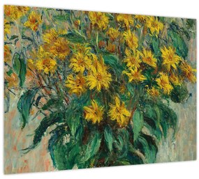 Sklenený obraz - Claude Monet, Jerusalem Artichoke Flowers, reprodukcia (70x50 cm)