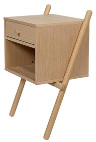 Nočný stolík v dekore duba v prírodnej farbe Wiru – Woodman