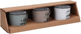 Sada kameninových hrnčekov Coffee 100 ml, 3 ks