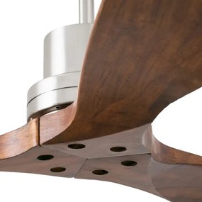 FARO 33370DC - Stropný ventilátor LANTAU hnedá/matný chróm pr. 132 cm + DO