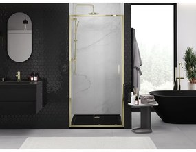 Mexen Exo, posuvné sprchové dvere 95 cm, číre sklo, zlatá, 8151-095-000-50-00