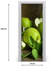 Samolepiace fototapety na dvere zelená jablká 75x205 cm