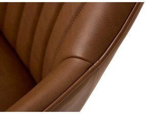 Hnedé čalúnené jedálenské kreslá v súprave s podrúčkami 2 ks Nolan Stripe – Unique Furniture