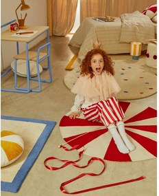 Červený/biely detský koberec s prímesou bavlny ø100 cm Wirla – Kave Home