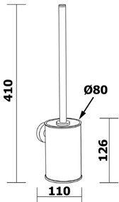 Aqualine - Nástenná WC štetka SAMBA čierna