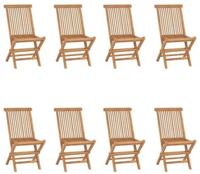 Skladacie záhradné stoličky z tíkového dreva, 8 ks