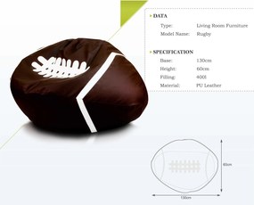 INTERMEDIC Sedací vak Rugby ekokoža - ekokoža E13 - hneda