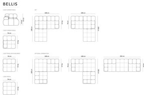 Tmavosivá zamatová rohová pohovka Bellis – Micadoni Home