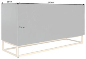 Dizajnová komoda Zorpi 140 cm – masívne mangové drevo / čierna