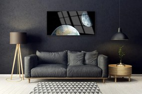 Obraz na skle Mesiac zeme vesmír 120x60 cm