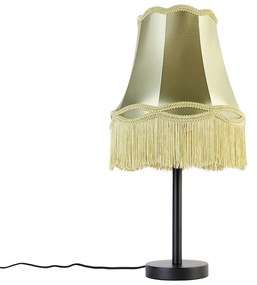 Klasická stolná lampa čierna s tienidlom Granny zelená 30 cm - Simplo