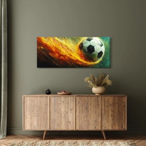 Obraz - Futbalová lopta v lete (120x50 cm)