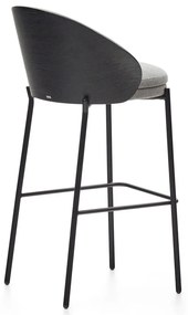 Čierna/sivá barová stolička (výška sedadla 77 cm) Eamy – Kave Home