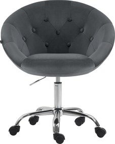 Pracovná stolička London zamat - tmavosivá