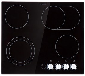 Klarstein EasyCook, sklokeramická varná doska, 6100 W, otočný regulátor, čierna