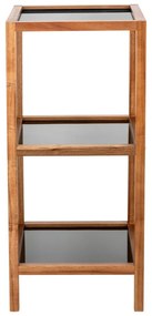 Sklenený kúpeľňový regál v čierno-prírodnej farbe 36x79 cm Fondi – Wenko