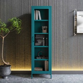 Vitrína  LUIGI, 500 x 1800 x 350 mm, Modern: morská modrá