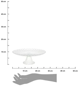 Sklenený servírovací podnos na nohe Ava, (fi) 26 cm