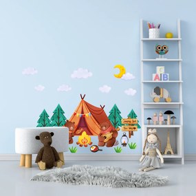 PIPPER. Medvede na stanovačke - textilná nálepka na stenu