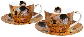 Porcelánová šálka s podšálkou Klimt The Kiss 250 ml sada 2ks