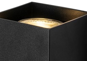 Dizajnová štvorcová nástenná lampa čierna - Sabbir