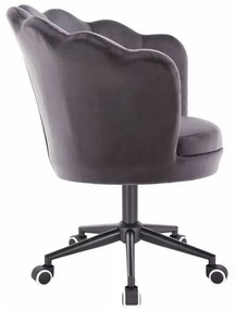 LuxuryForm DESIGN Kreslo FREY VELUR na čiernej podstave s kolieskami - tmavo šedé