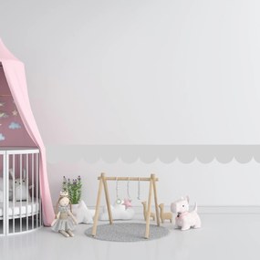 PIPPER. Textilná samolepiaca tapeta - Mini Oblúk - Šedá farba Farba: Bledá