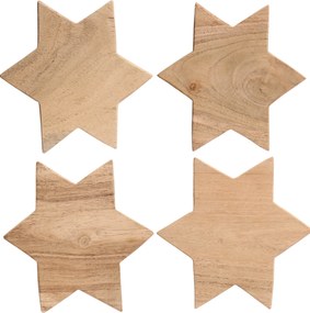 Ib Laursen Drevená podtácka Star Acacia – set 4 ks