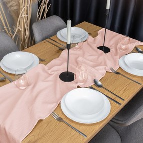 Biante Mušelínový behúň na stôl MSN-077 Bledo ružový 45x160 cm