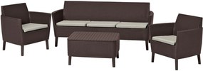 KETER SALEMO 3 SEATER Set záhradný, hnedá/béžová 17205990