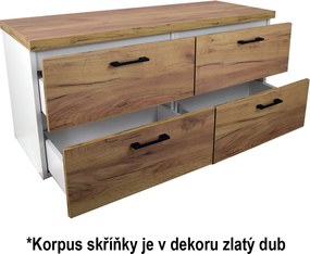 Comodo Kúpeľňová skrinka pod doskové umývadlo Agria GO 120-HD - zlatý dub/zlatý dub