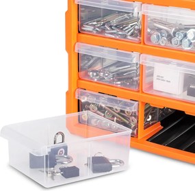 Organizér Damir s 18 priehradkami čierny/oranžový