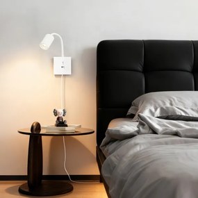 Immax 08296L - Nástenné svietidlo s USB PUNTO 1xGU10/9W/230V biele