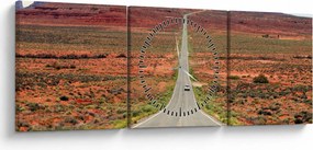 Obraz - U.S. Route 163 (s hodinami) (90x30 cm)