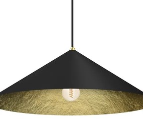 Luster na lanku FUJI 1xE27/60W/230V pr. 70 cm čierna/zlatá