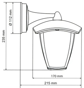 Brilagi - LED Vonkajšie nástenné svietidlo LUNA 1xE27/60W/230V IP44