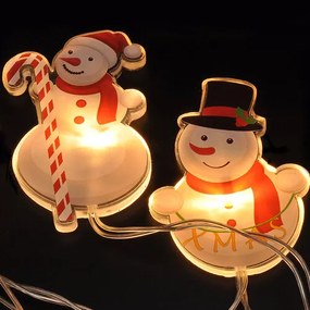 Solight LED okenná reťaz Snehuliaci, 6x LED, prísavná, 120cm, 2x AA