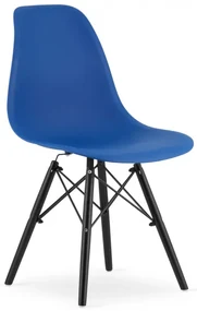 Set troch jedálenských stoličiek OSAKA modré (čierne nohy) (3ks)