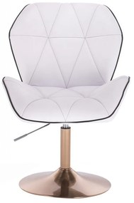 LuxuryForm DESIGN Stolička MILANO MAX na zlatom tanieri - biela
